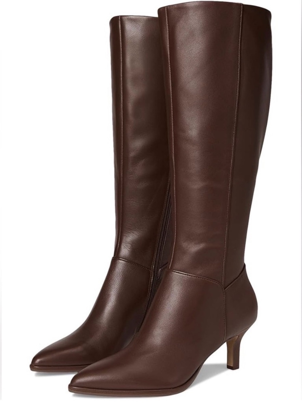 Madden Girl Tall Pointed-Toe Brown Leather Knee Boots